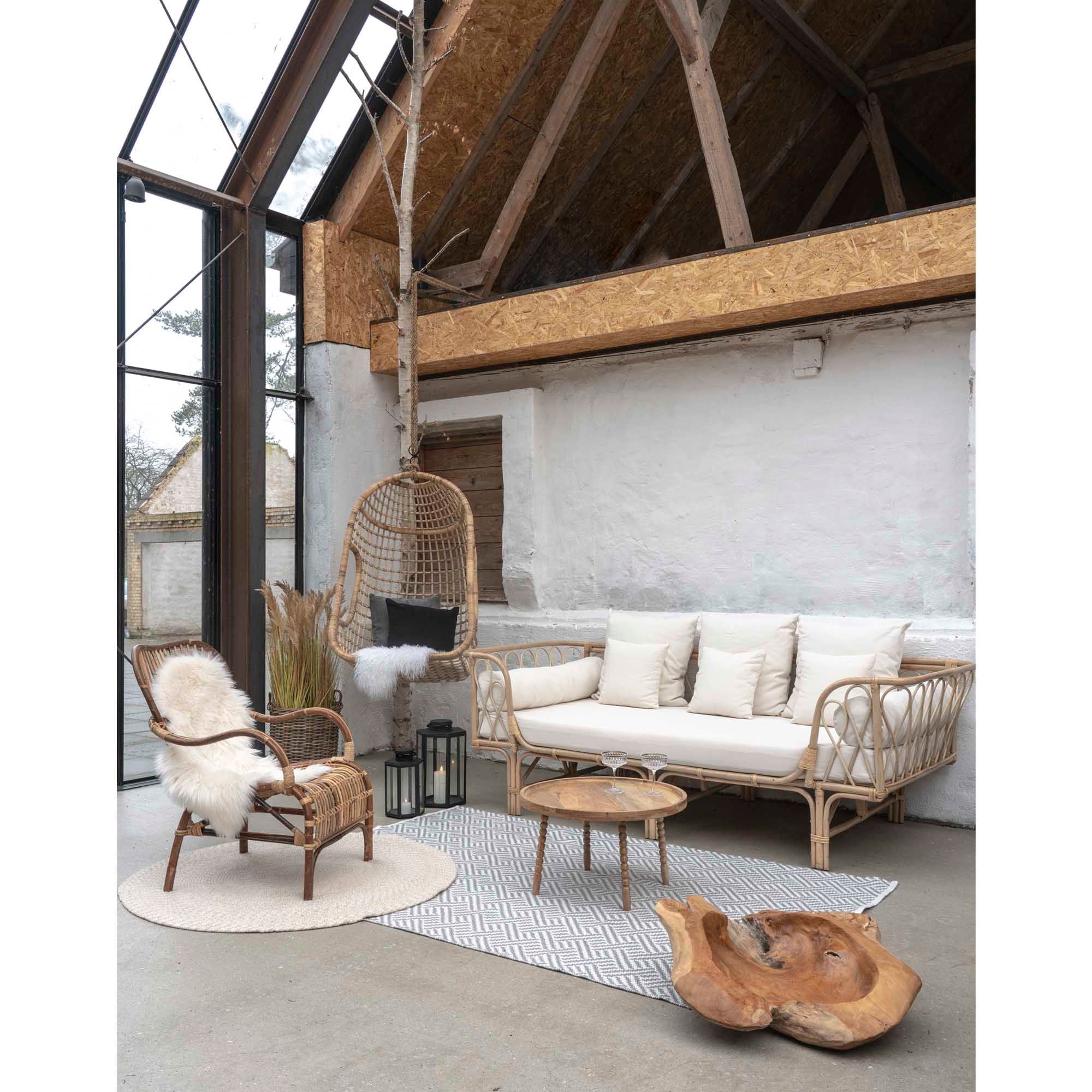 Jammu – Couchtisch aus Mangoholz, Ø60x35 cm